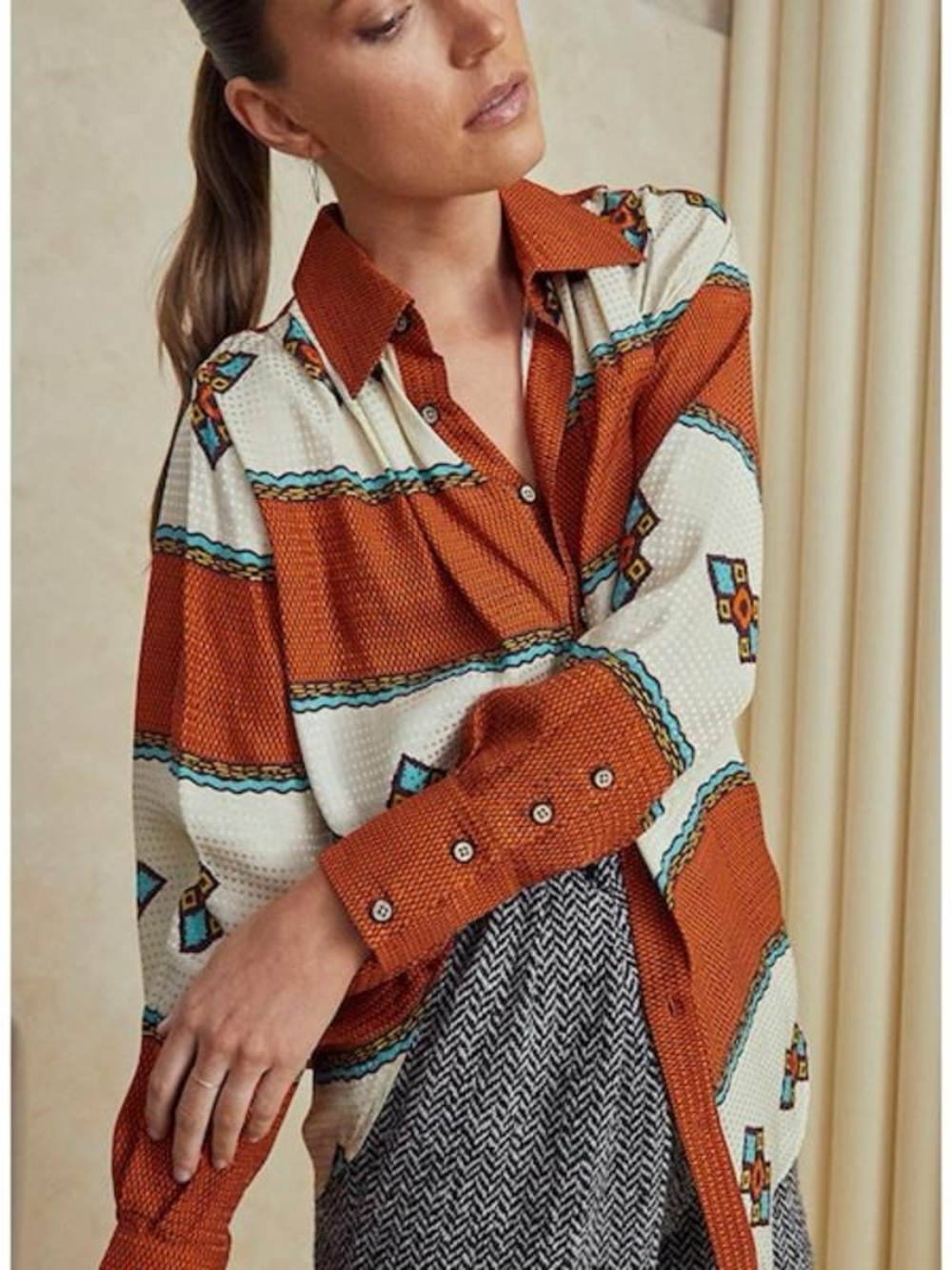 Hunter Bell Miles Silk Shirt S